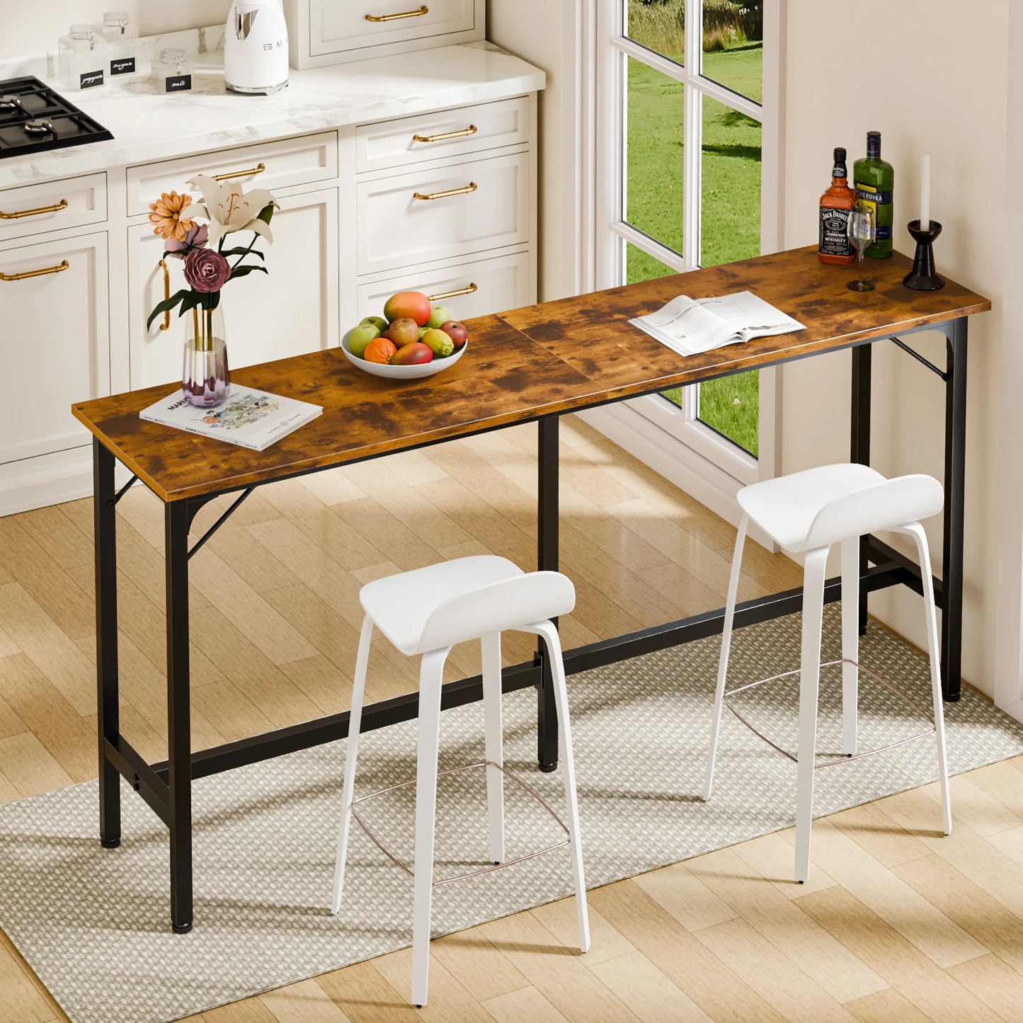 JHK Rectangular Metal Coffee Table For Home Living Room
