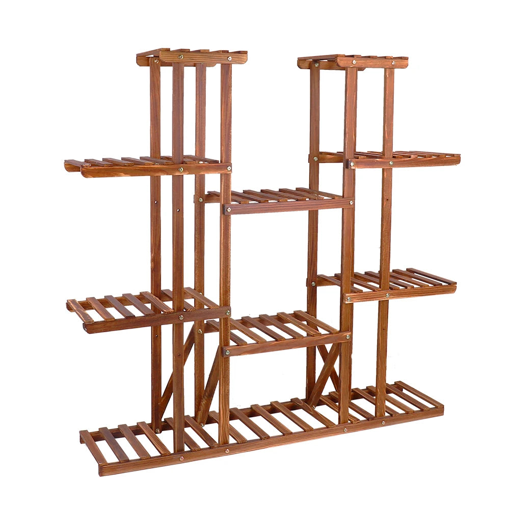 Wisfor Wooden Multi Tier Flower Pot Stand For Indoor Outdoor