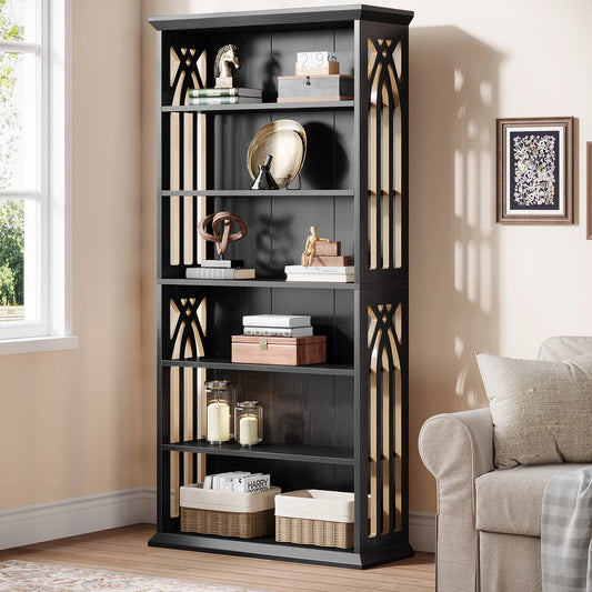 Tribesigns 6 Tier Wooden Bookcase Freestanding Storage Shelf