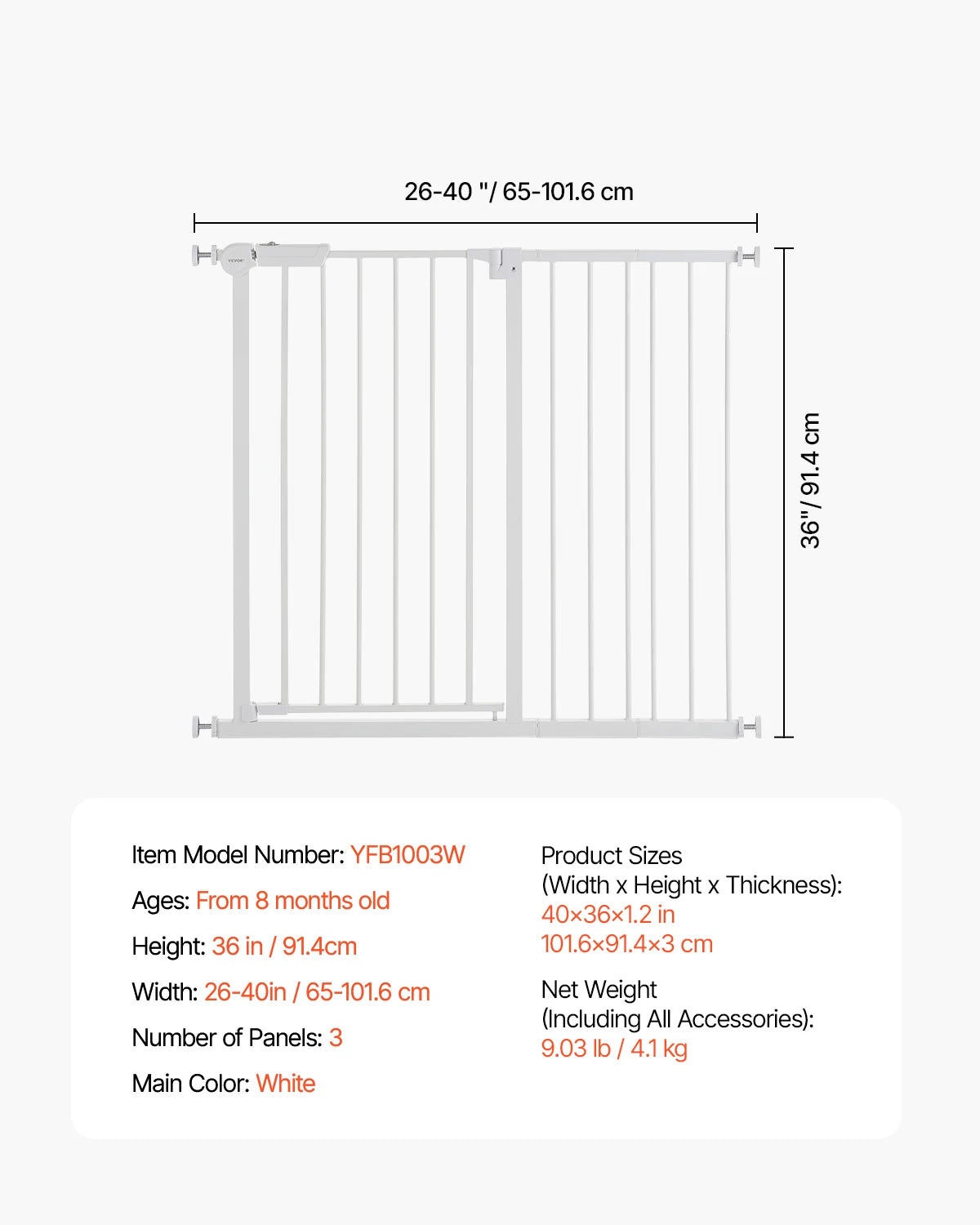 SucceBuy Stainless Steel Pressure Mount Baby And Pet Gate