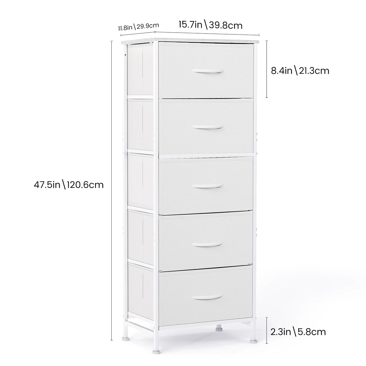Jhk Modern 5 Drawer Metal Fabric Cabinet For Living Room