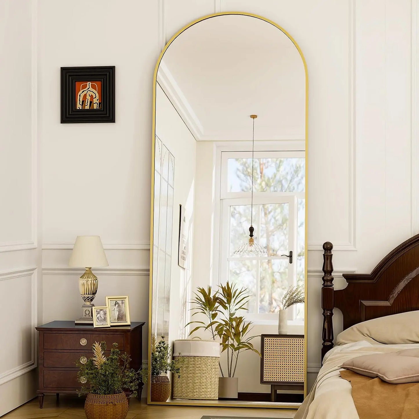 Beautypeak Arched Full Length Mirror Aluminum Frame