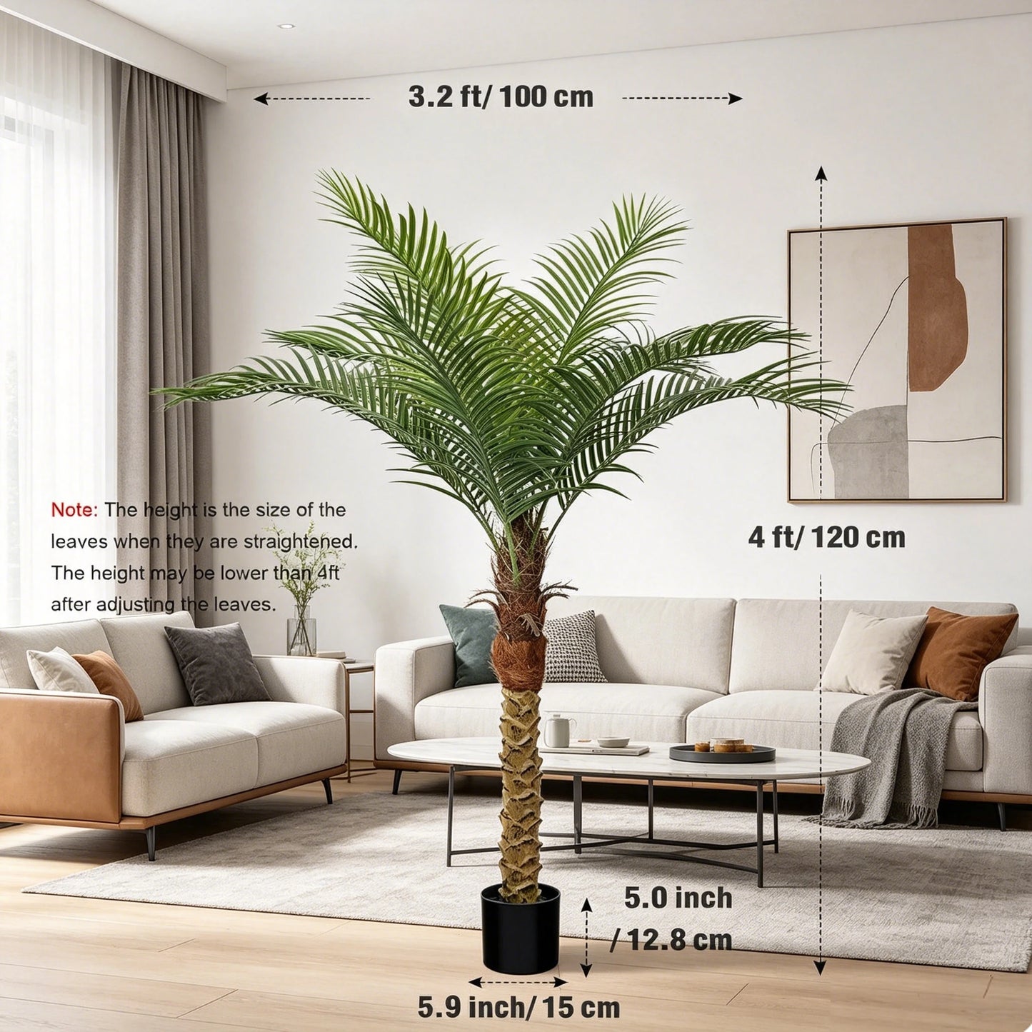 Olitree Artificial Golden Cane Palm Tree For Indoor Outdoor Decor