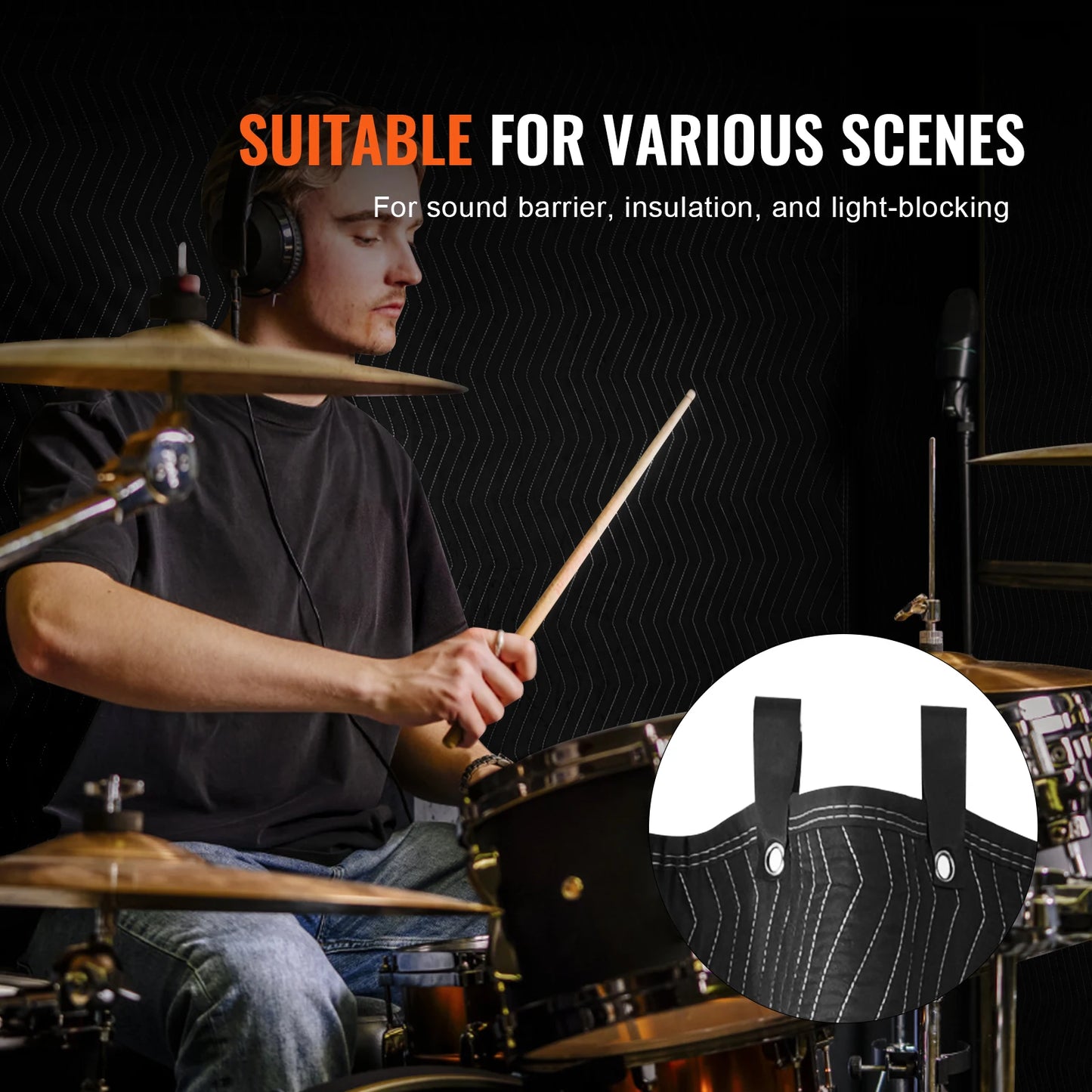 SucceBuy Acoustic Sound Dampening Blanket With Grommets For Home Studio