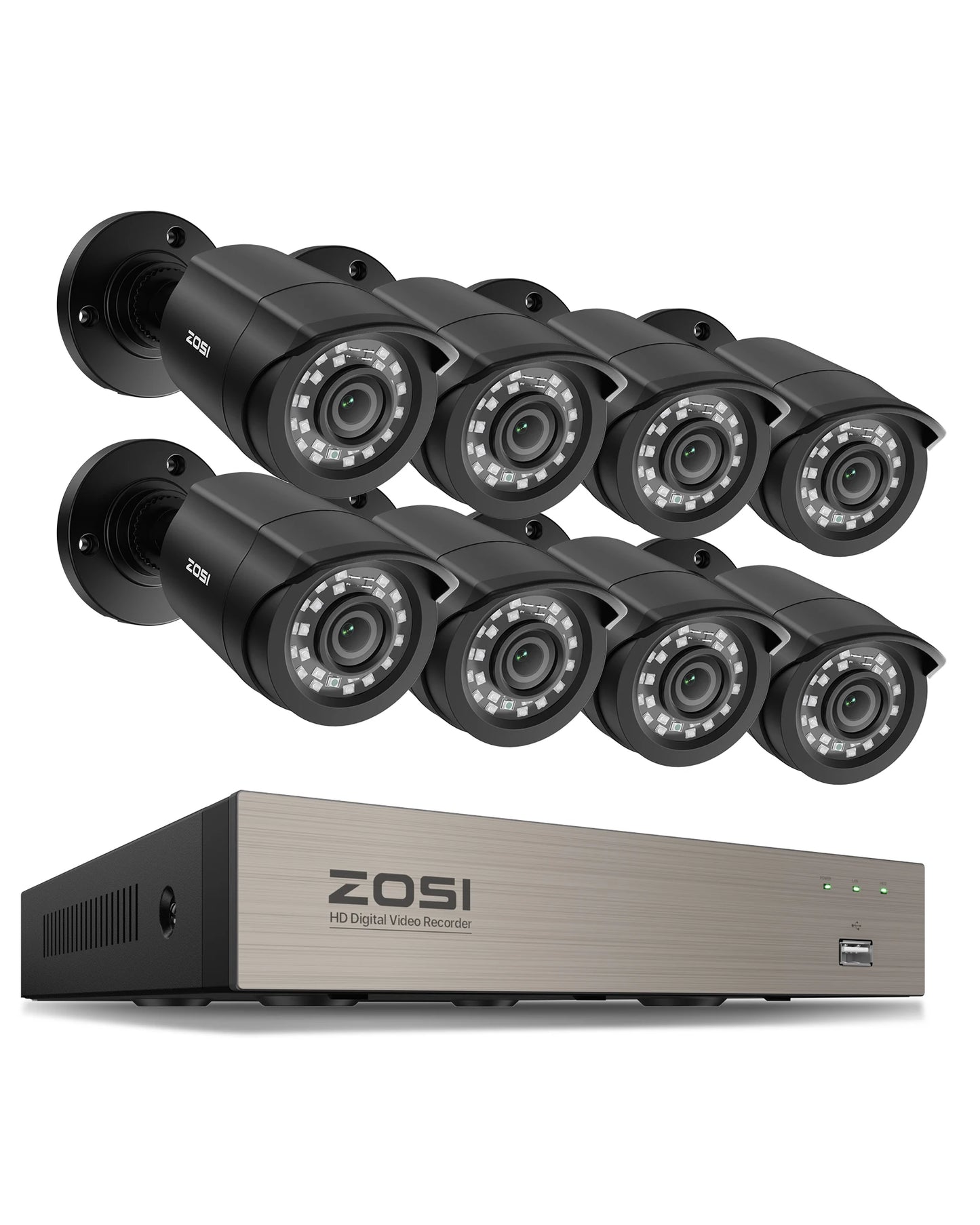 Zosi 8Ch 1080P Cctv System With 2Mp Wired Camera Surveillance Kit