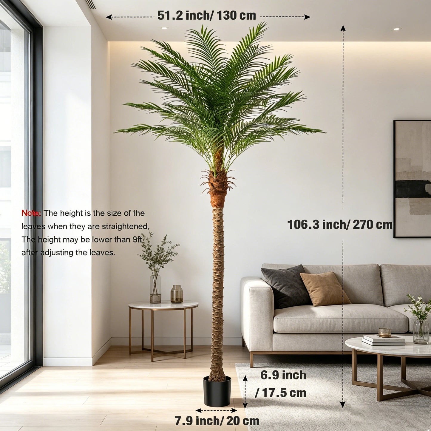 Olitree Artificial Golden Cane Palm Tree For Indoor Outdoor Decor