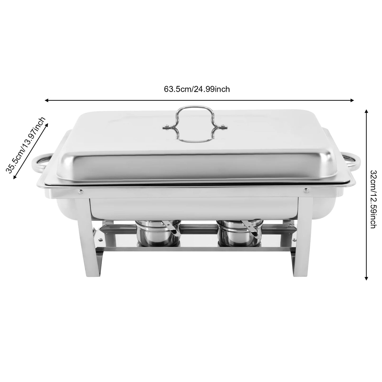 Rectangular Stainless Steel Chafing Dish Buffet Set