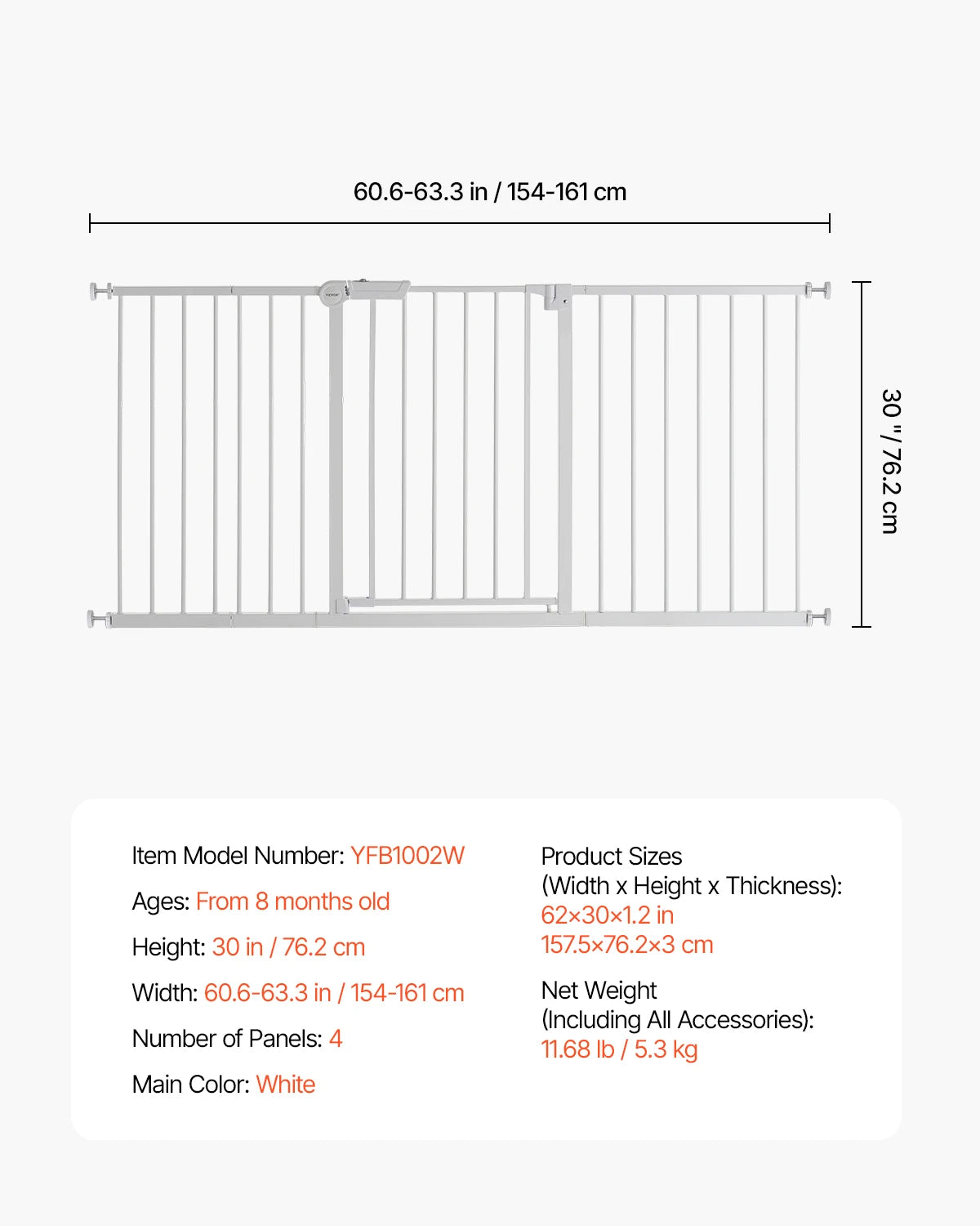 SucceBuy Pressure Mount Baby And Dog Gate