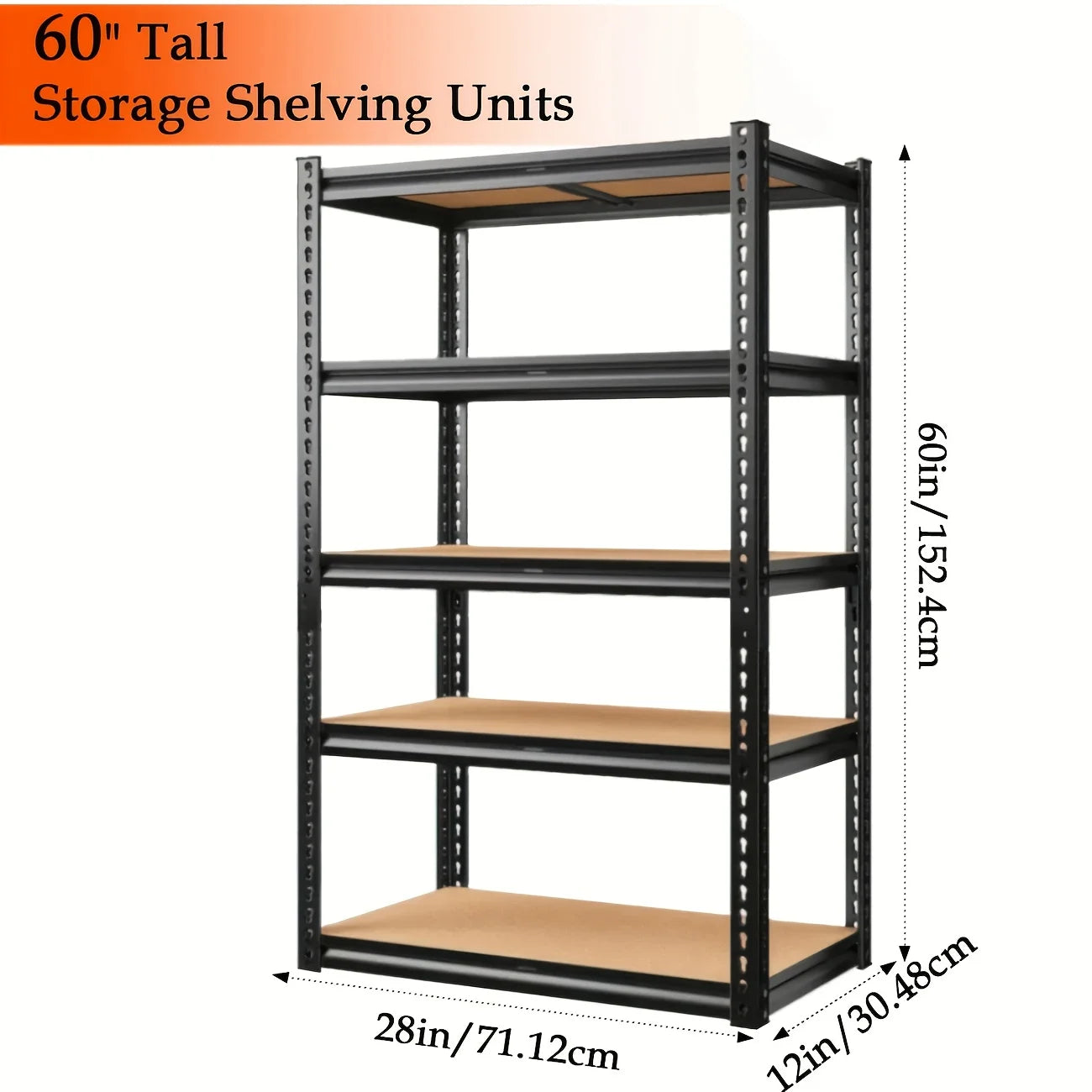 Heavy Duty Metal Garage Storage Rack 5 Tier Shelving