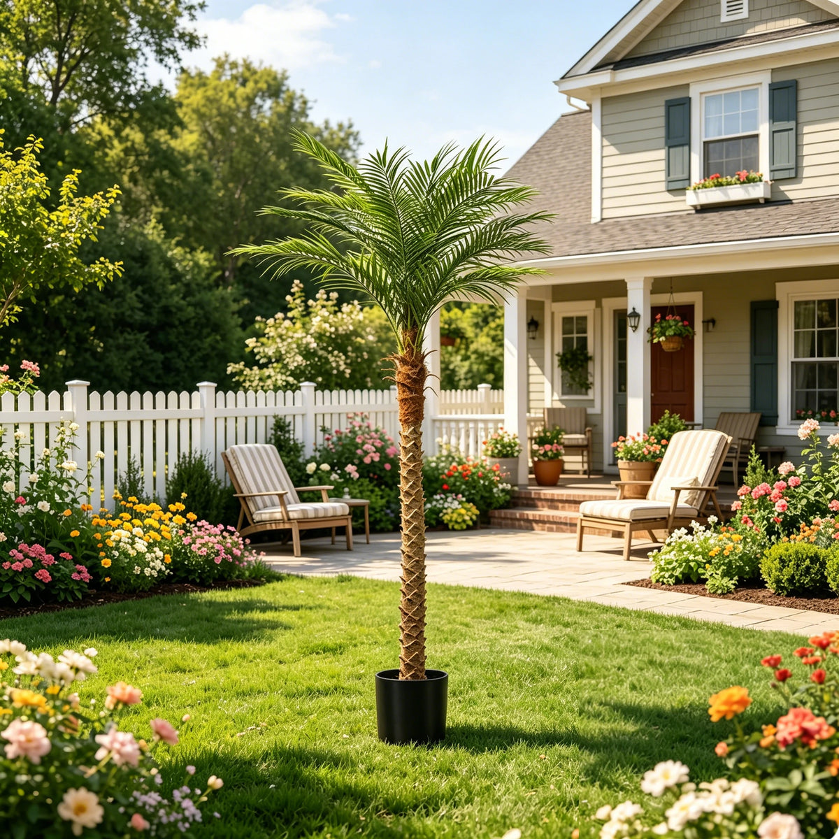 Olitree Artificial Golden Cane Palm Tree For Indoor Outdoor Decor