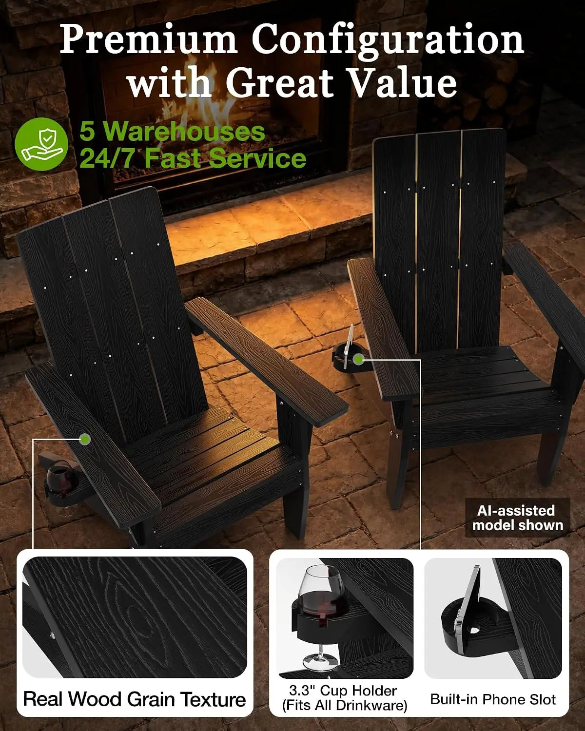 Modern Plastic Adirondack Chairs For Outdoor Garden Use
