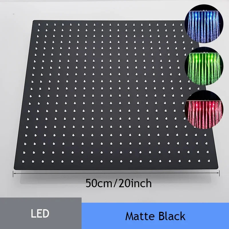 Shinesia 16 Inch Square LED Rainfall Shower Head