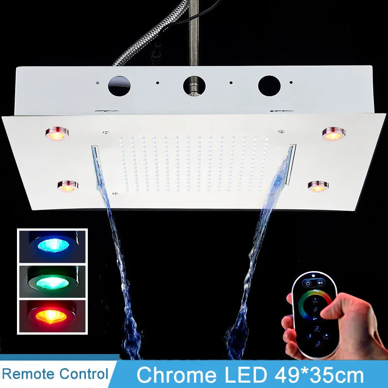 Shinesia 16 Inch Square LED Rainfall Shower Head