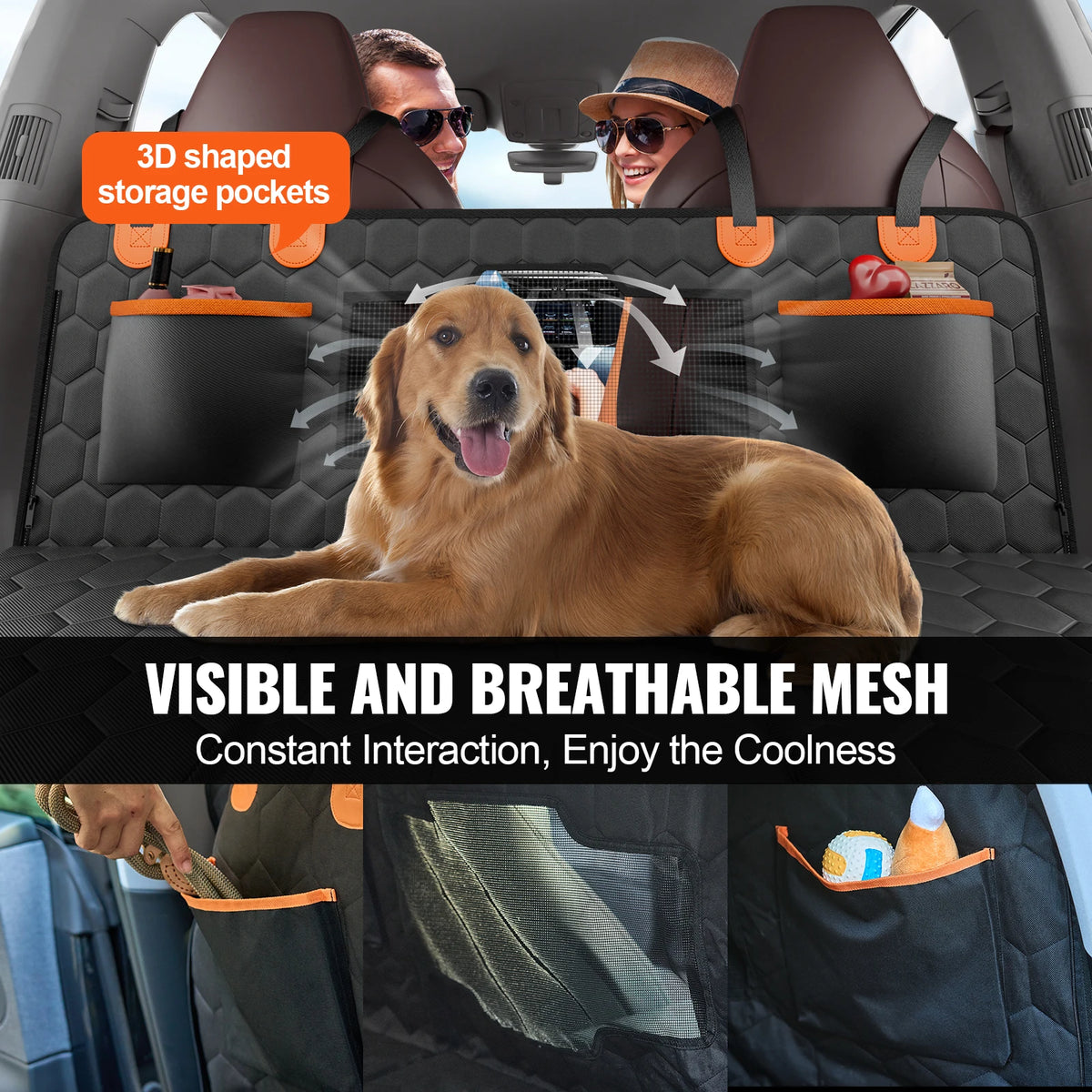 SucceBuy 350Lbs Dog Back Seat Extender With Mesh Window