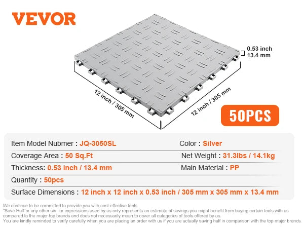 SucceBuy Interlocking Garage Tiles Non-Slip Floor Covering