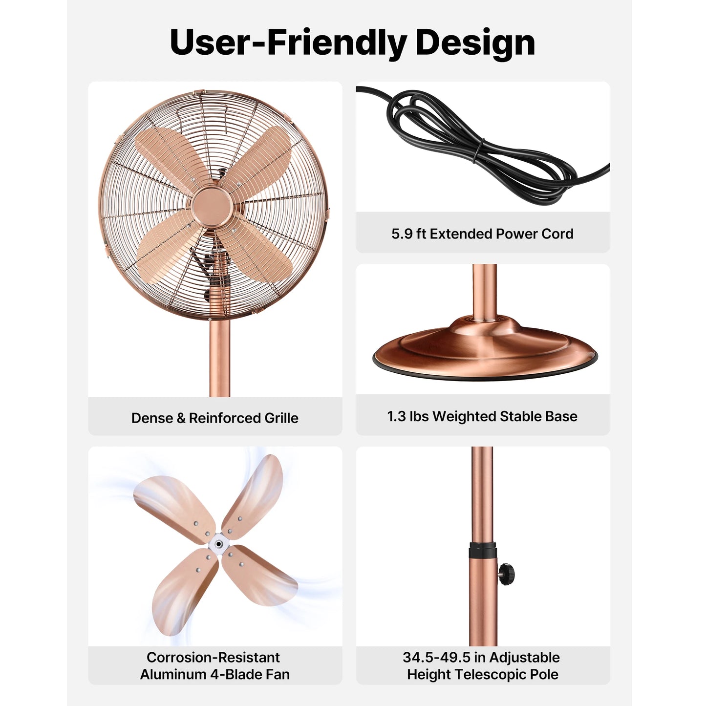 SucceBuy High Velocity Metal Pedestal Fan With Adjustable Height
