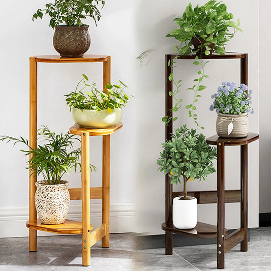 Wisfor 3 Tier Bamboo Plant Stand Indoor Corner Rack