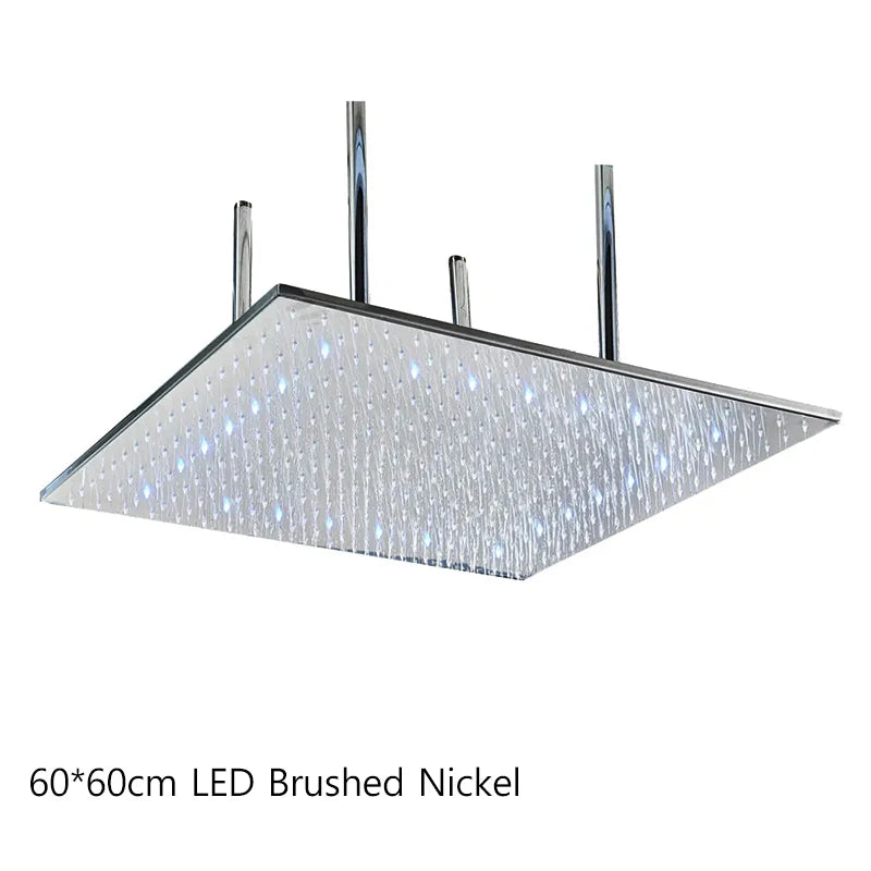 Saeuwtowy Square Ceiling Mount Stainless Steel Rainfall Shower Head