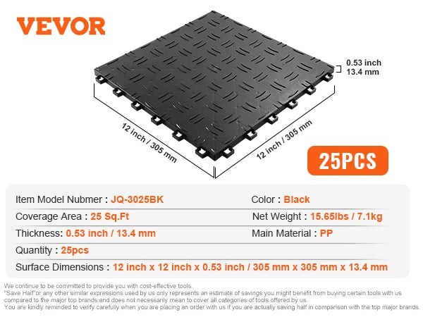 SucceBuy Interlocking Garage Tiles Non-Slip Floor Covering