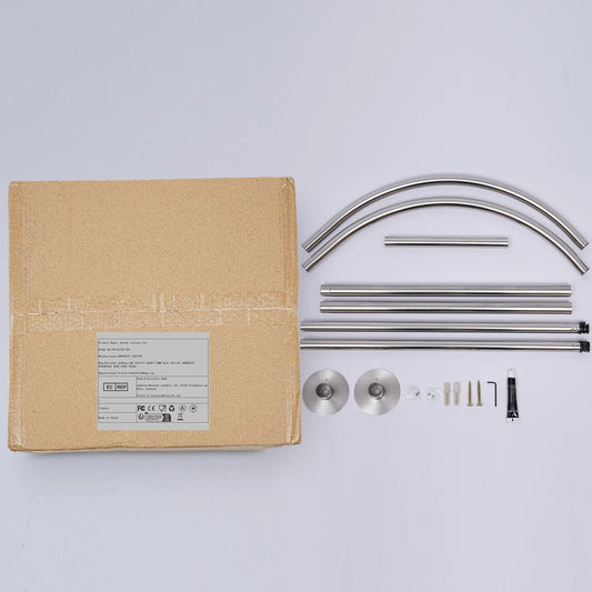 Adjustable Nondrill Stainless Steel Shower Curtain Rod With Liner