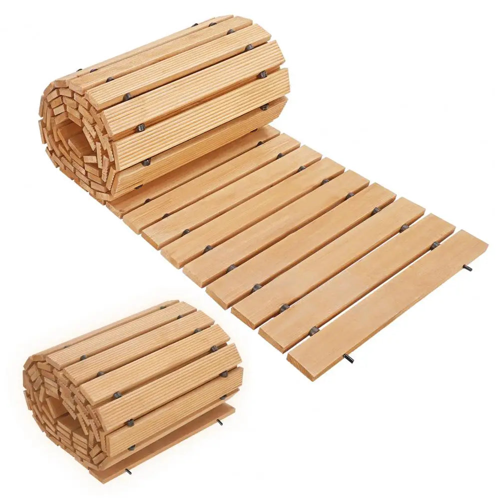 Wooden Garden Pathway Roll Outdoor Walkway Mat Patio
