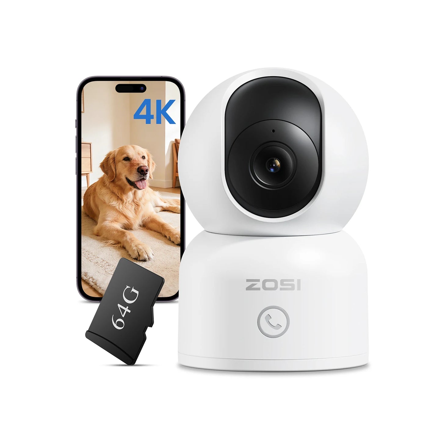 Zosi C528M 2K AI Auto Tracking PTZ Indoor WiFi Security Camera
