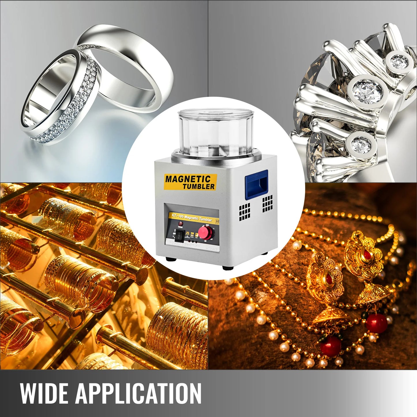 Succebuy Magnetic Tumbler Jewelry Polisher Mini Metal Finishing Machine