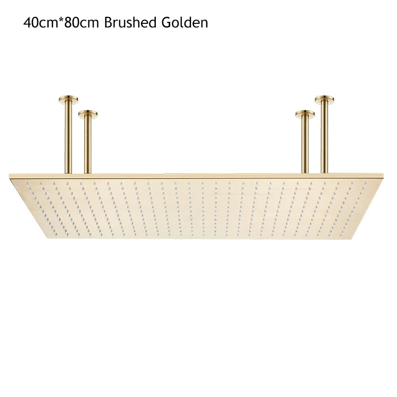 Saeuwtowy Square Ceiling Mount Stainless Steel Rainfall Shower Head