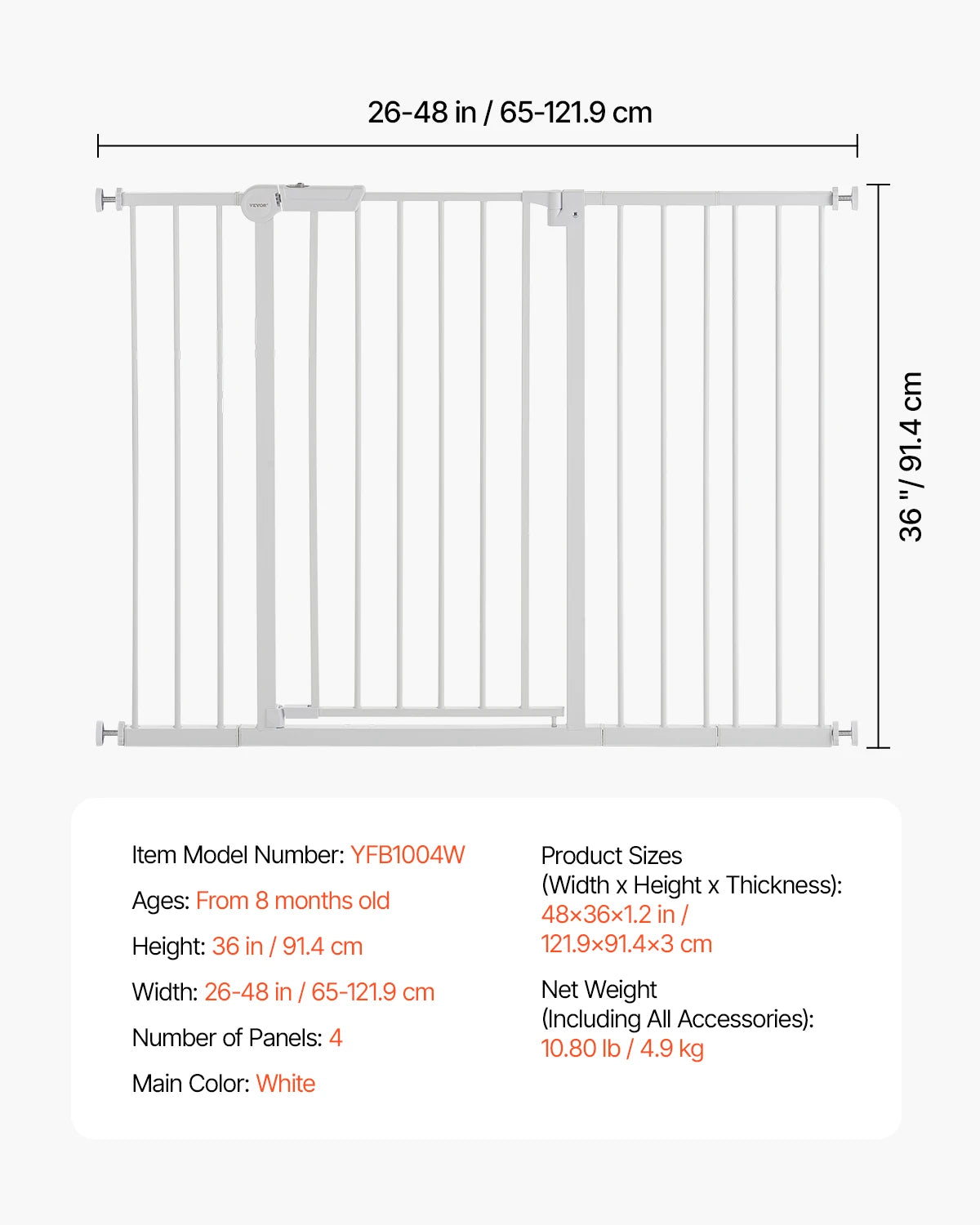 SucceBuy Pressure Mount Baby And Dog Gate