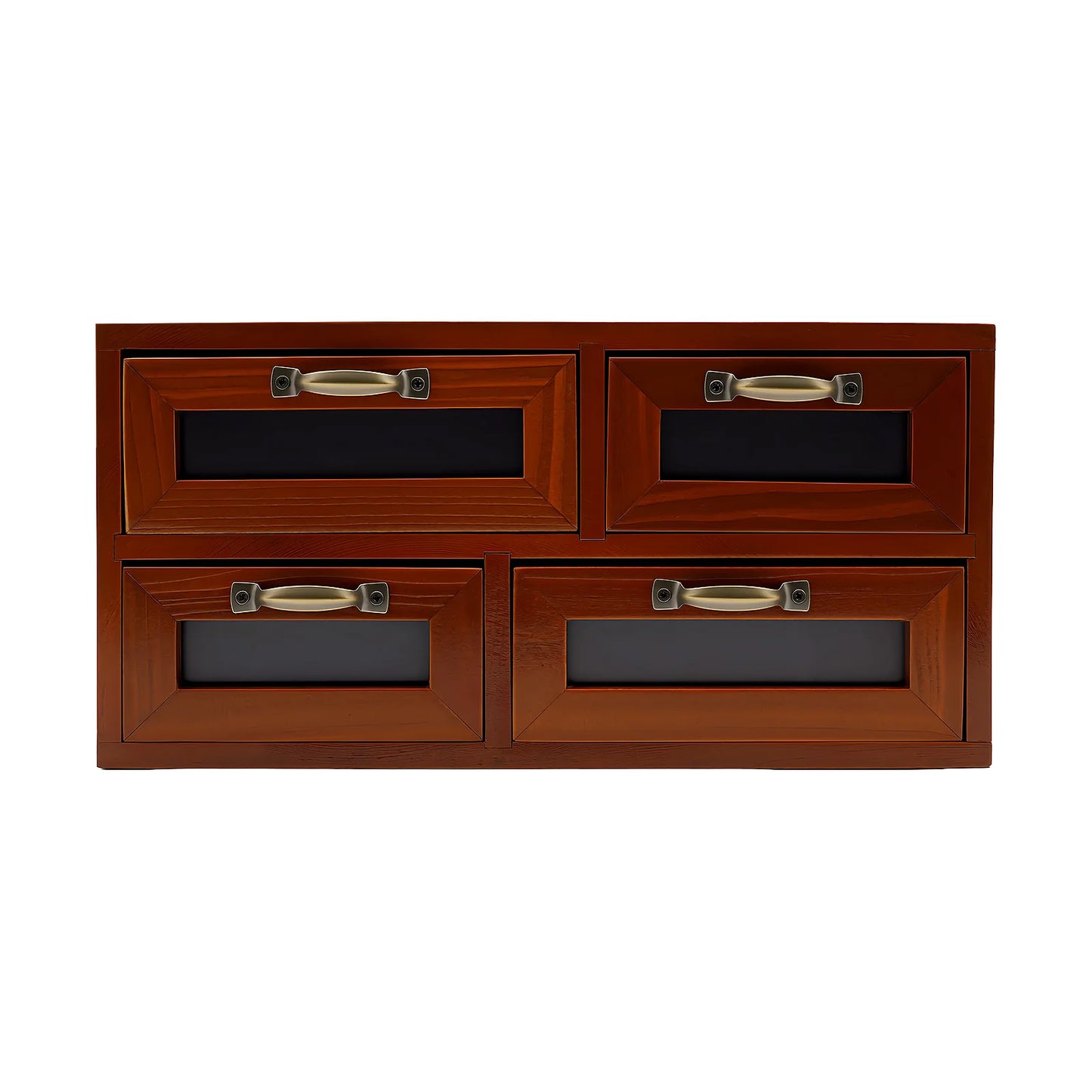 Retro Wooden Desk Organizer With Storage Drawers