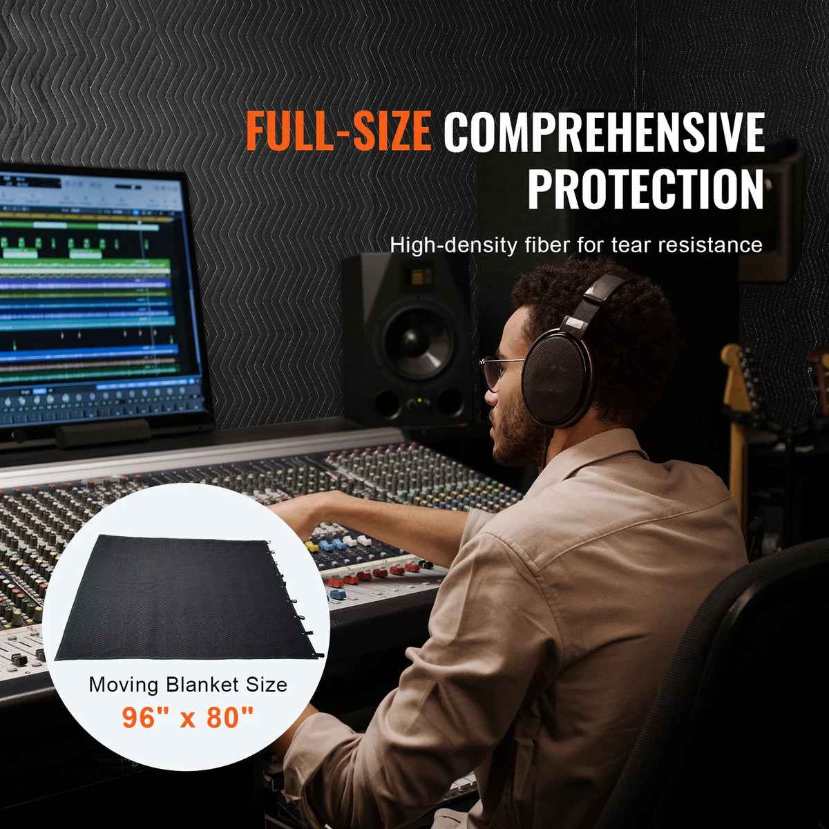 SucceBuy Acoustic Sound Dampening Blanket With Grommets For Home Studio