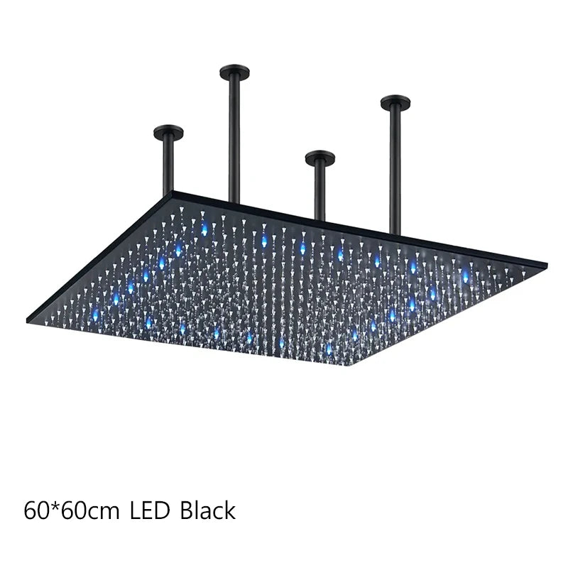 Saeuwtowy Square Ceiling Mount Stainless Steel Rainfall Shower Head