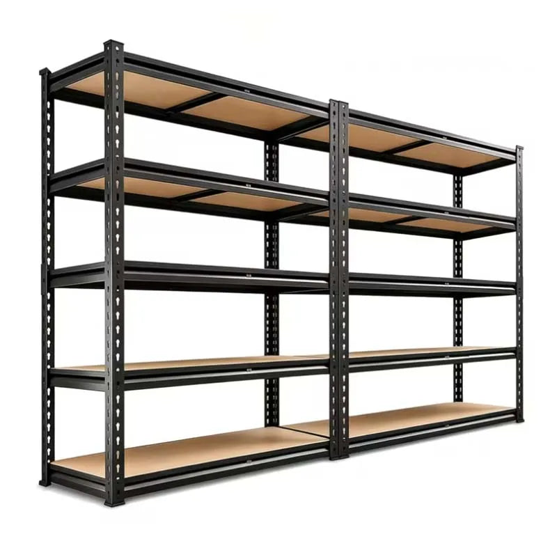 Heavy Duty 5 Tier Metal Storage Rack With Solid Boards