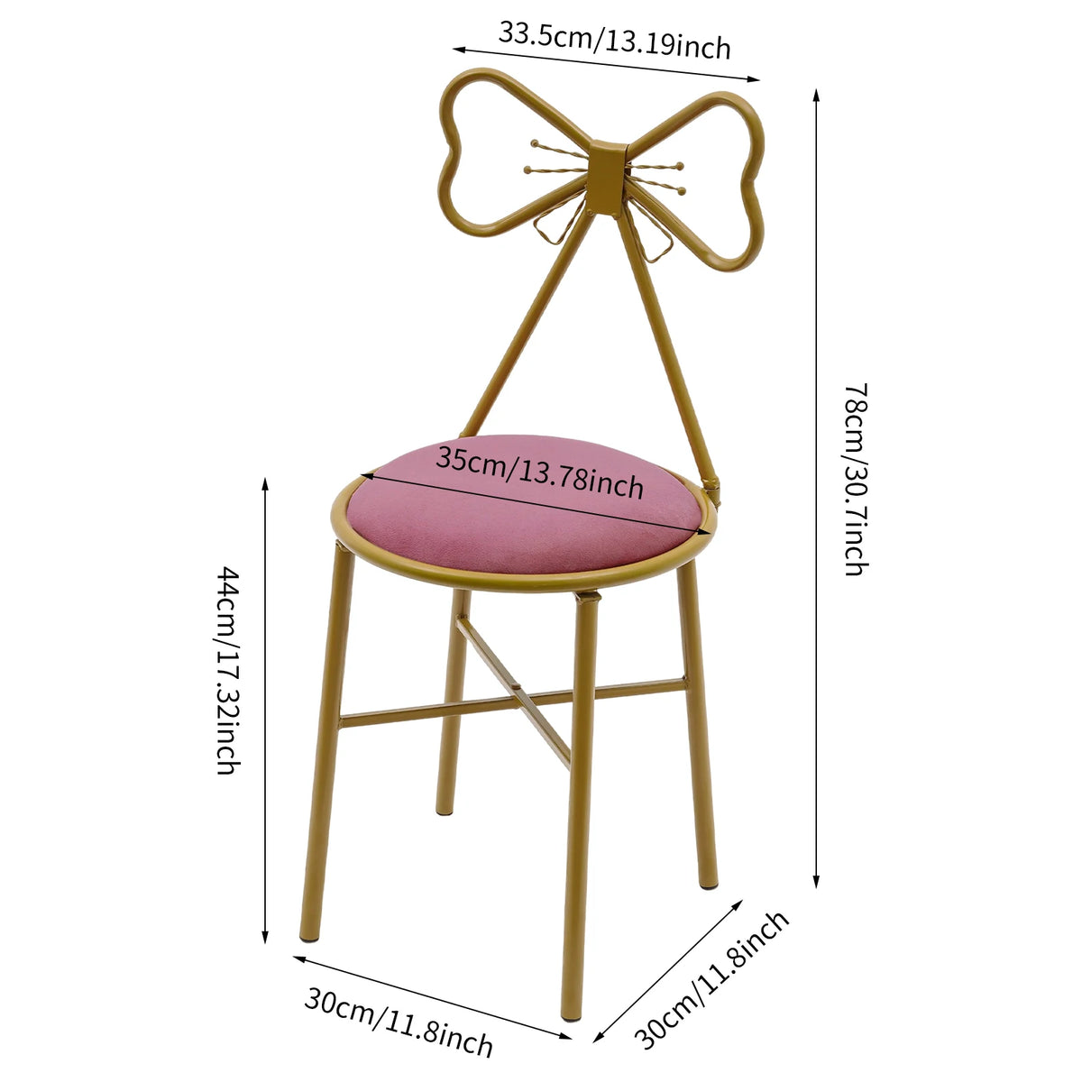 Bymaocar Butterfly Backrest Vanity Makeup Dining Chair
