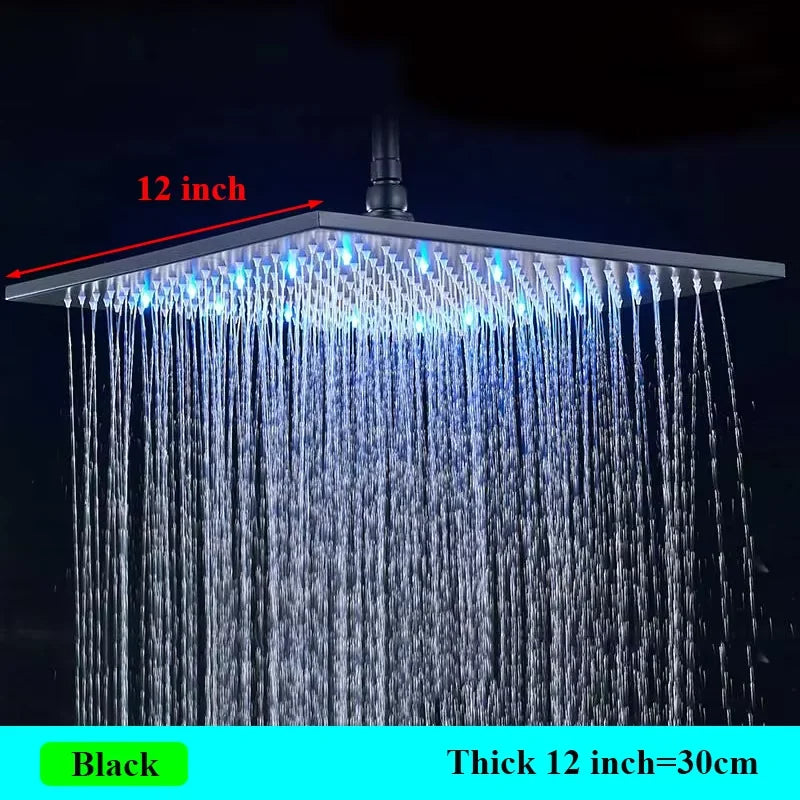 Shinesia 16 Inch Square LED Rainfall Shower Head