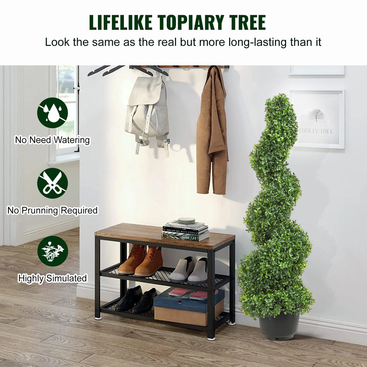 Artificial Boxwood Tower Topiary Spiral Decorative Plant