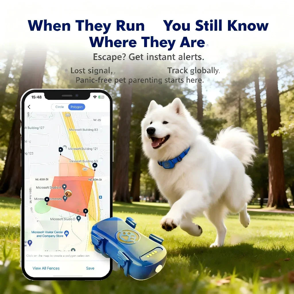 Wanwaytech 4G WiFi GPS Pet Tracker With Anti-Lost Locator
