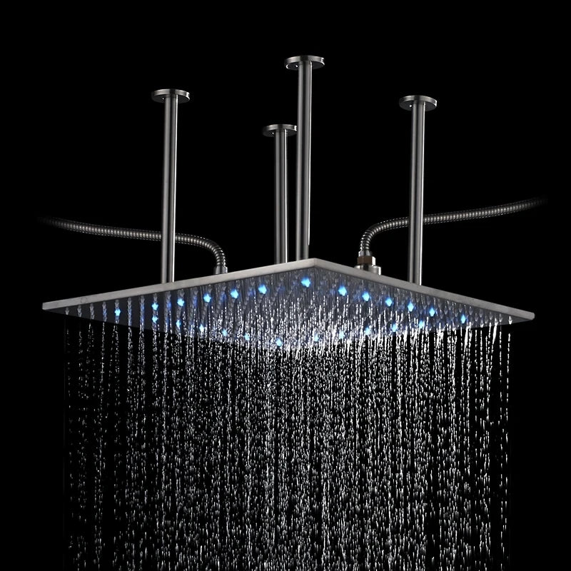 Shinesia 16 Inch Square LED Rainfall Shower Head