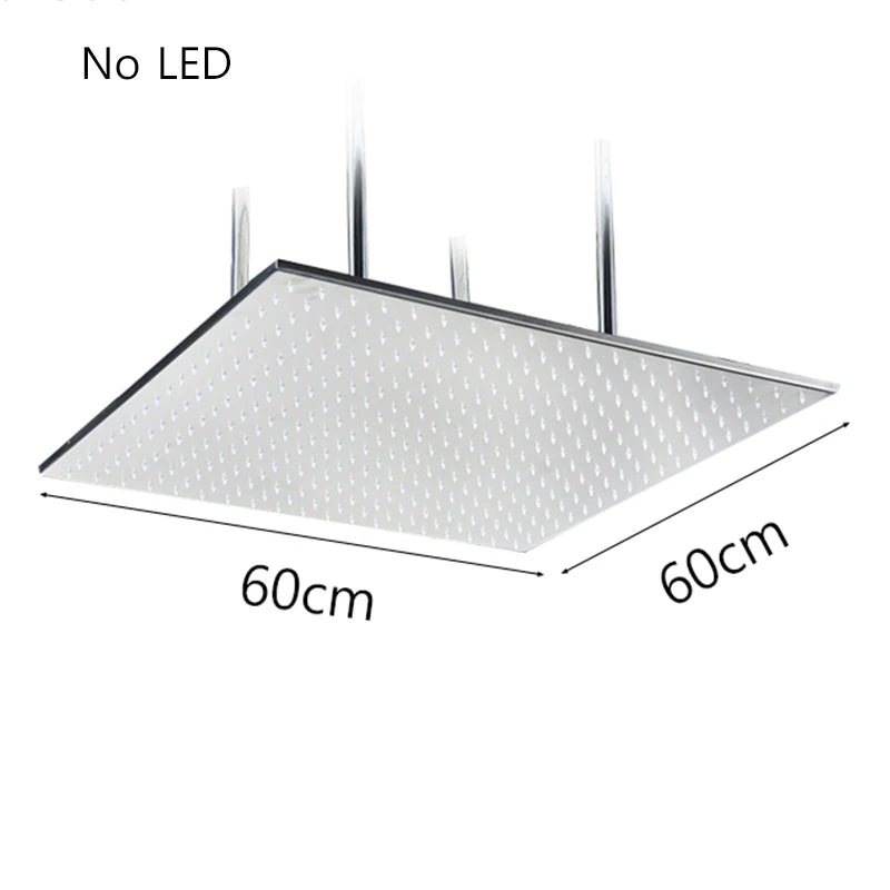 Saeuwtowy Square Ceiling Mount Stainless Steel Rainfall Shower Head