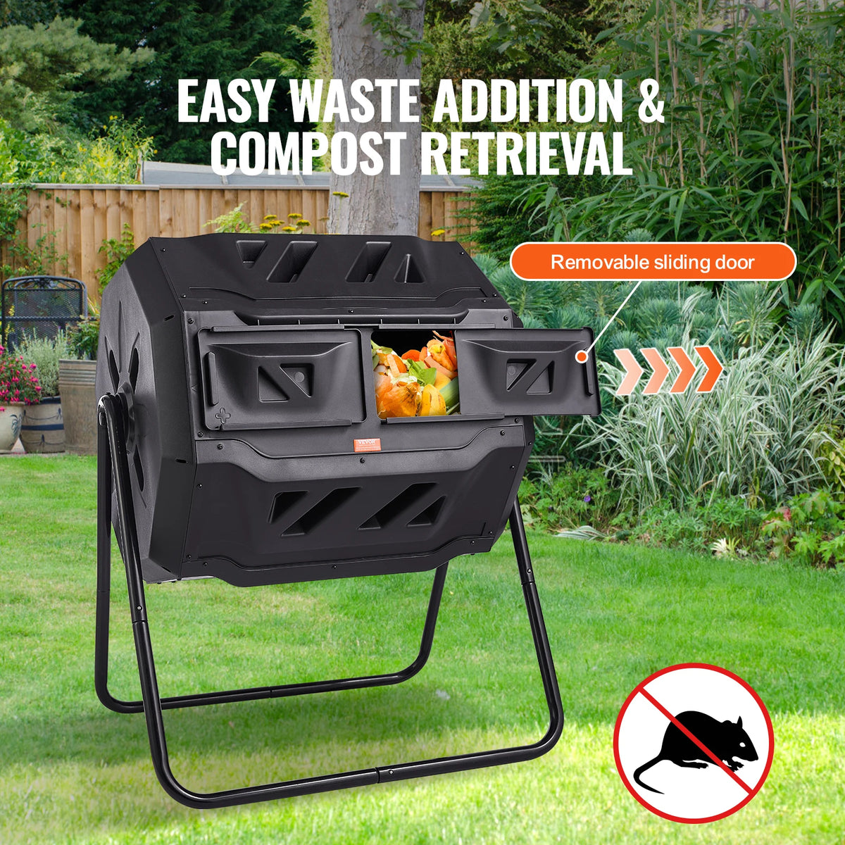 SucceBuy Dual Chamber Compost Tumbler For Home Garden BPA Free