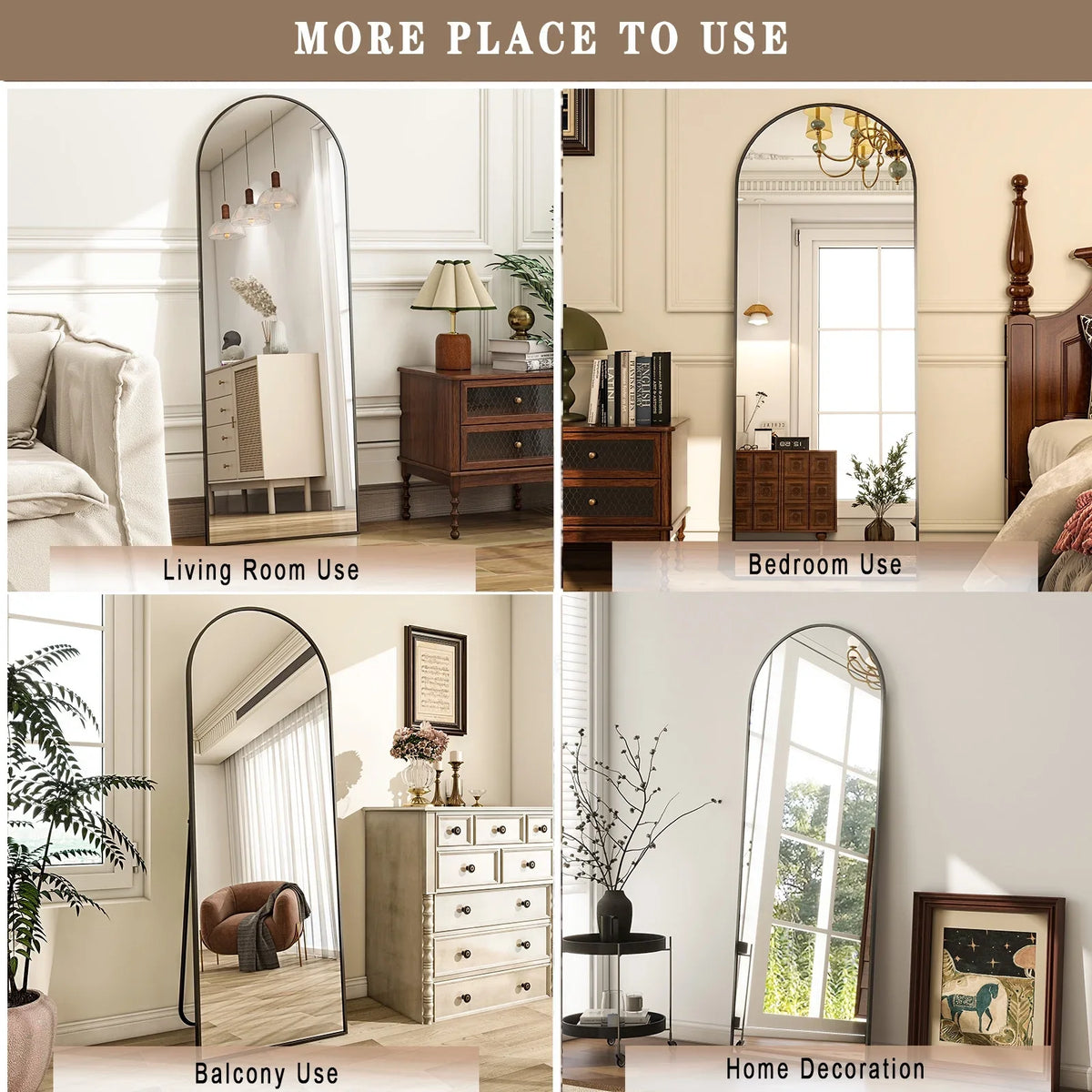 Arched Full Length Mirror For Free Standing Home Decor