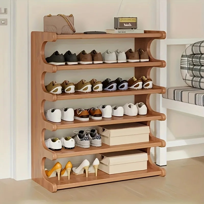 Durable Wooden Shoe Rack Multi Tier Space Saving Storage