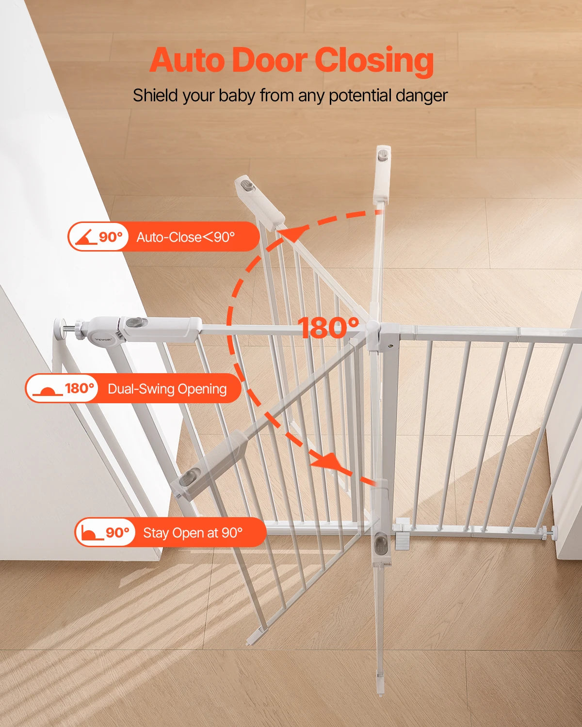SucceBuy Stainless Steel Pressure Mount Baby And Pet Gate
