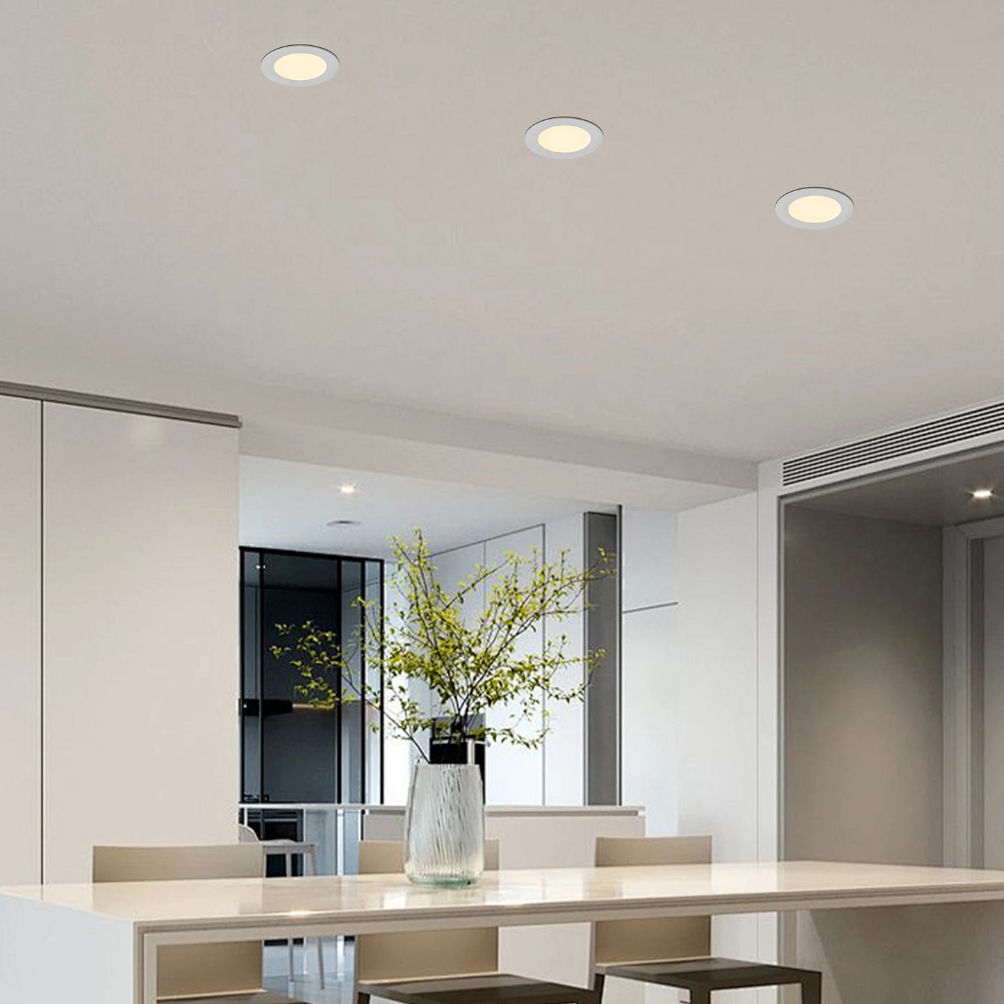 Arlgsite 12-Piece Dimmable Recessed Downlight Ceiling Light With Junction Box