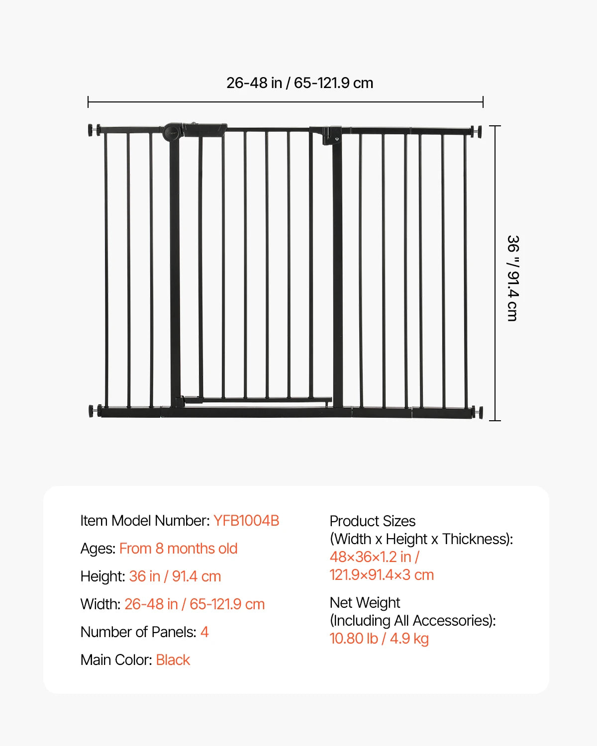SucceBuy Pressure Mount Baby And Dog Gate