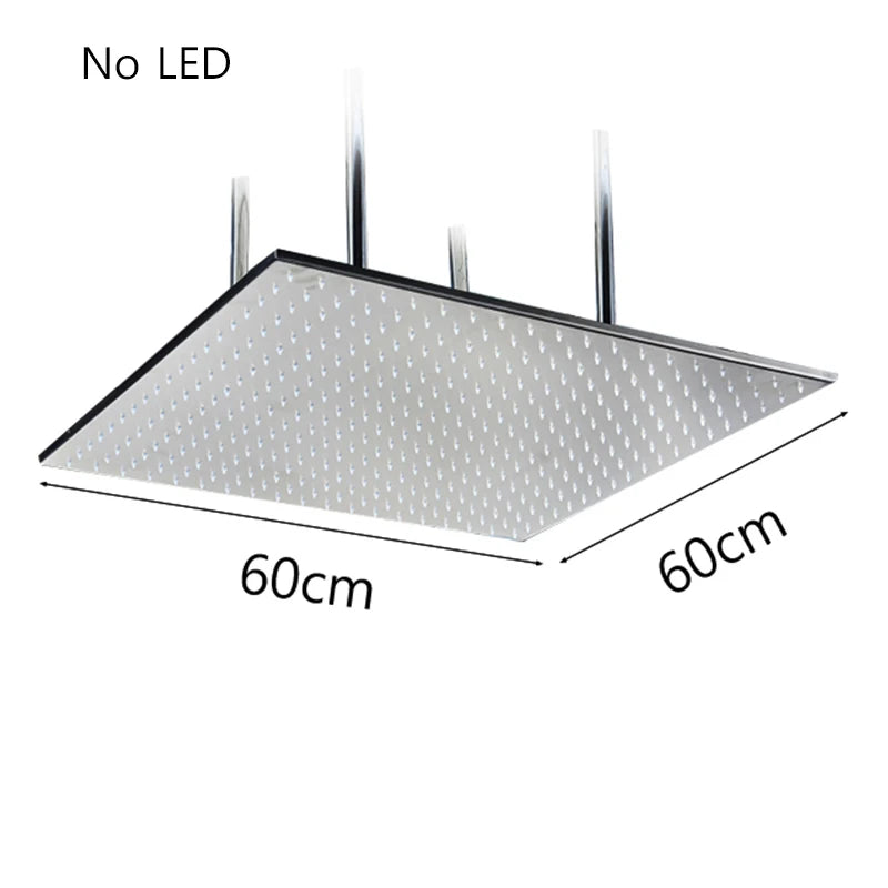 Saeuwtowy Square Ceiling Mount Stainless Steel Rainfall Shower Head
