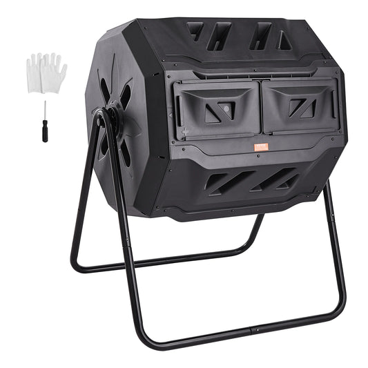 SucceBuy Dual Chamber Compost Tumbler For Home Garden BPA Free