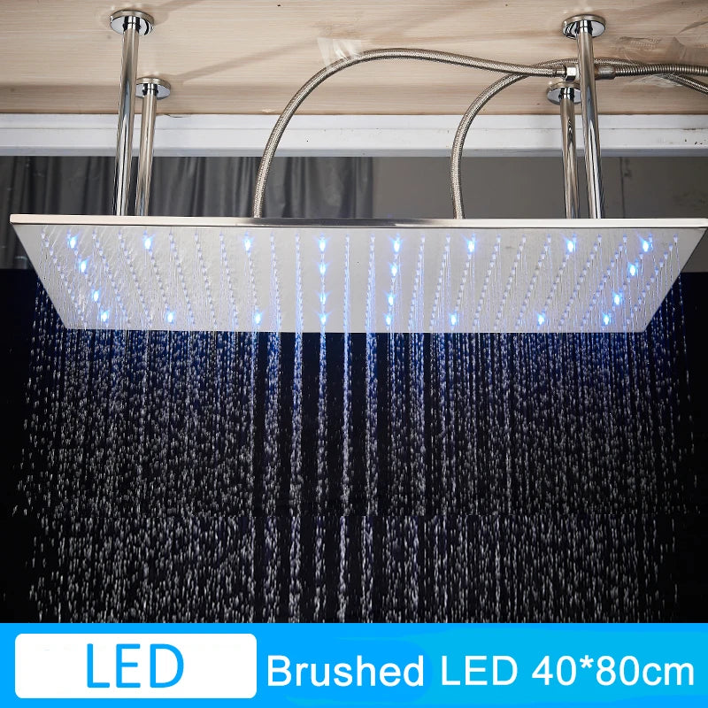 Shinesia 16 Inch Square LED Rainfall Shower Head