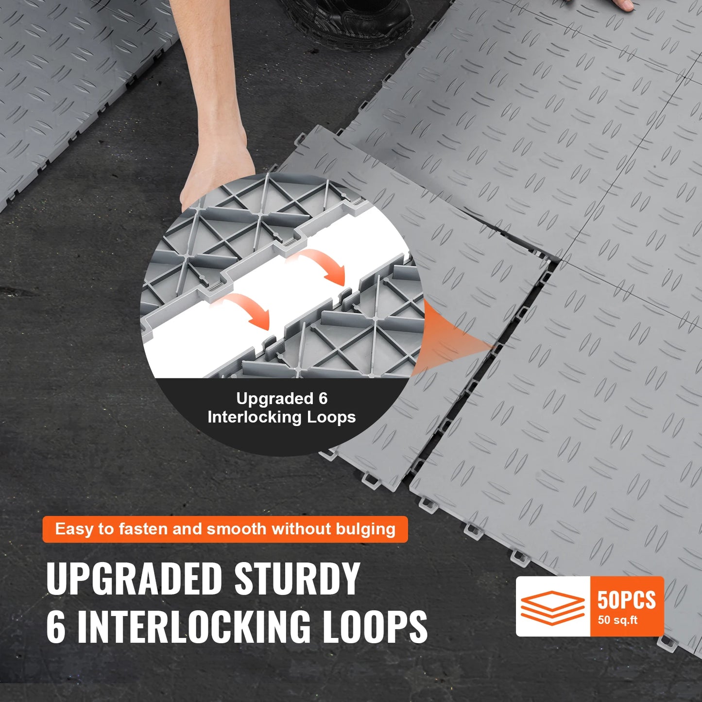 SucceBuy Interlocking Garage Tiles Non-Slip Floor Covering