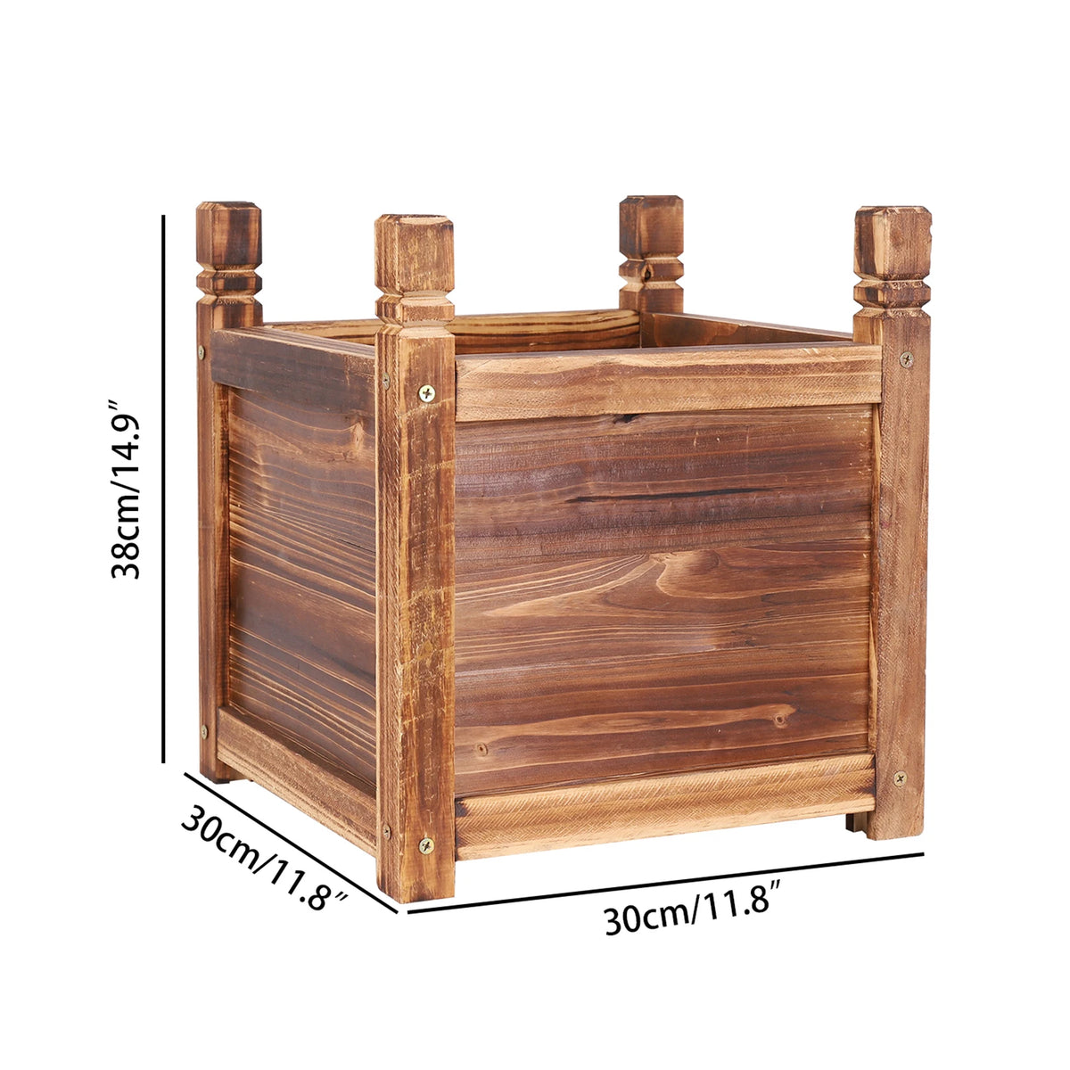 Sturdy Wooden Raised Flower Bed For Indoor Outdoor Vegetable Herb Planting